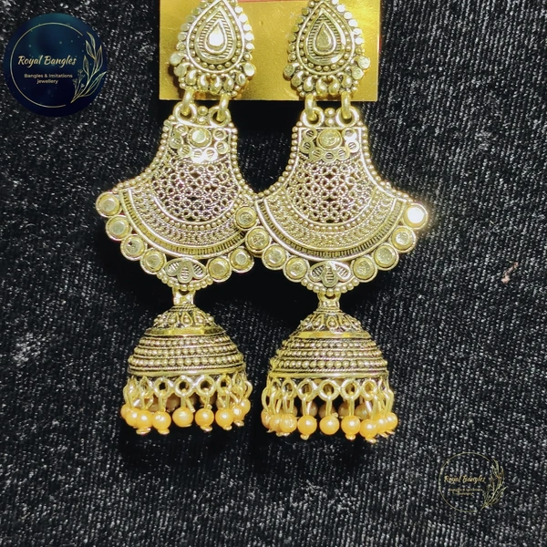 Gold Plated Long Earrings  - Golden 