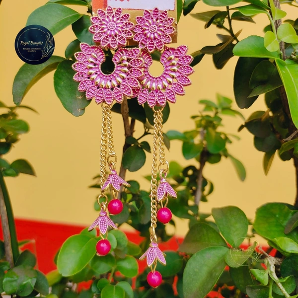 Long Earrings  - pink 
