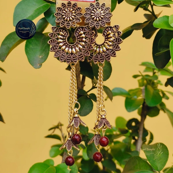 Long Earrings  - Mehroon