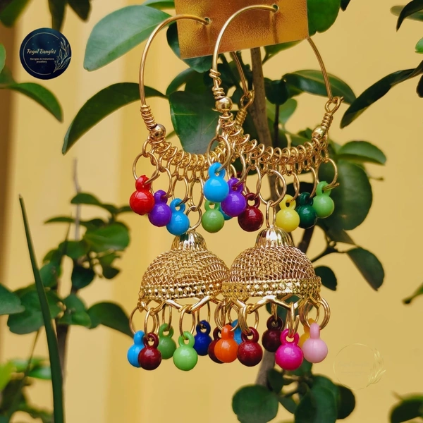Earrings With Jhumka  - multi color 