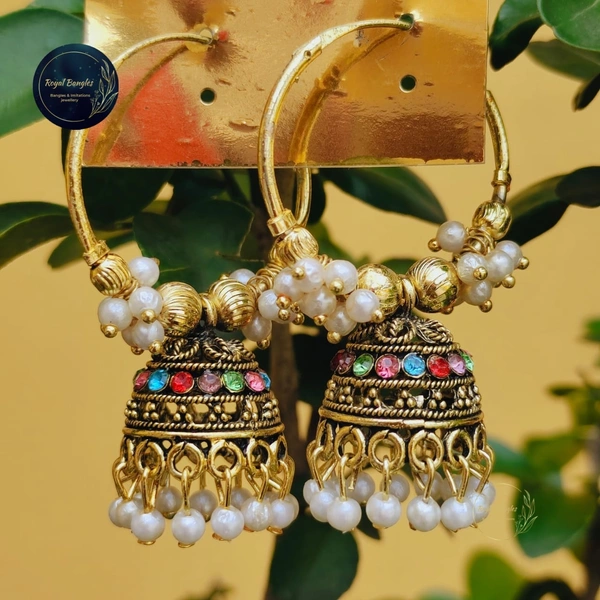 Earrings With Jhumka  - multi color 