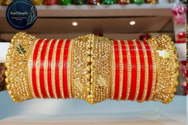 Acrylic Bridal Chuda  - Red, 2-4