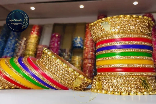Acrylic Bridal Chuda  - Multi color , 2-6