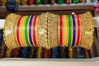 Acrylic Bridal Chuda  - Multi color , 2-4