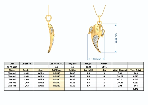 ZA PN 3932 - 3DM, STL, 1JPG / No Changes Applicable / Files send via emails or Wetransfer Only.