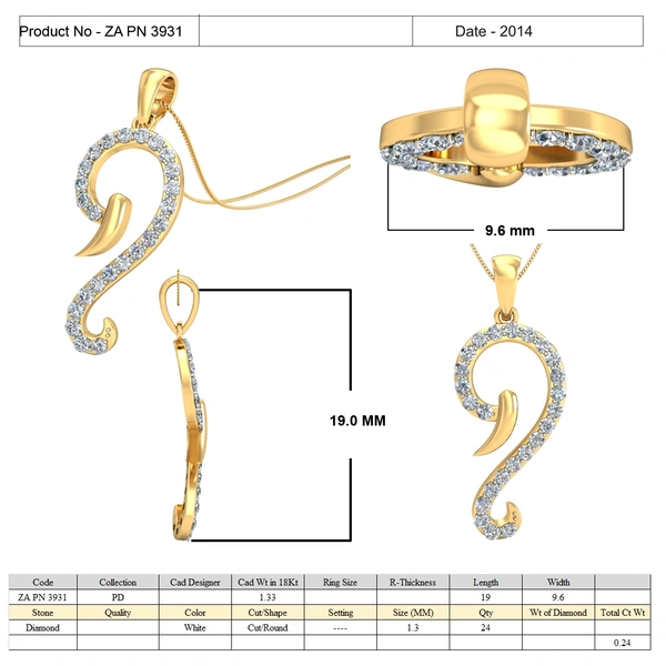 ZA PN 3931 - 3DM, STL, 1JPG / No Changes Applicable / Files send via emails or Wetransfer Only.