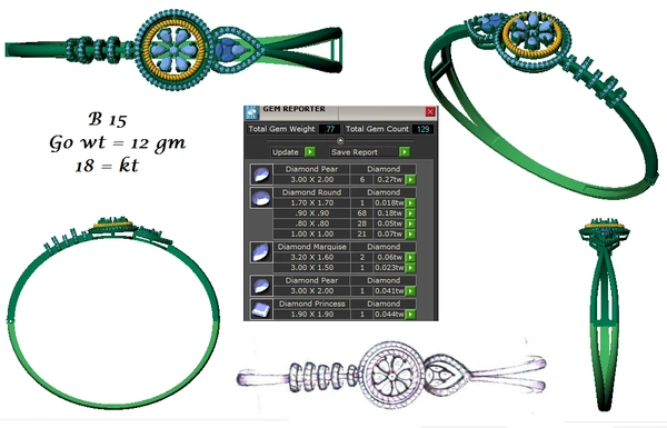 B 15 - 3DM, STL, 1JPG / No Changes Applicable / Files send via emails or Wetransfer Only.
