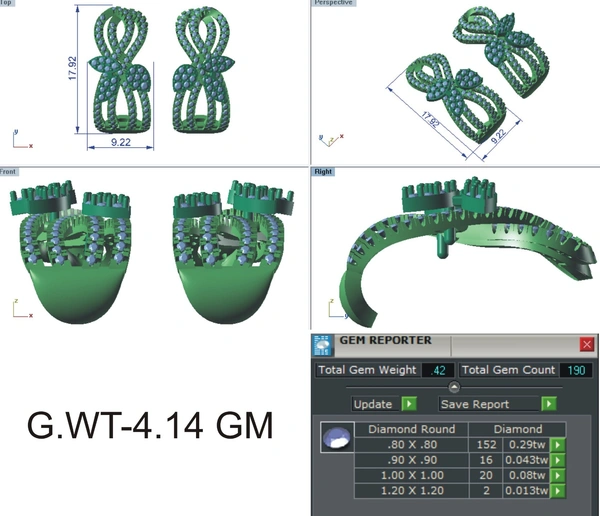 2     - 3DM, STL, 1JPG / No Changes Applicable / Files send via emails or Wetransfer Only.