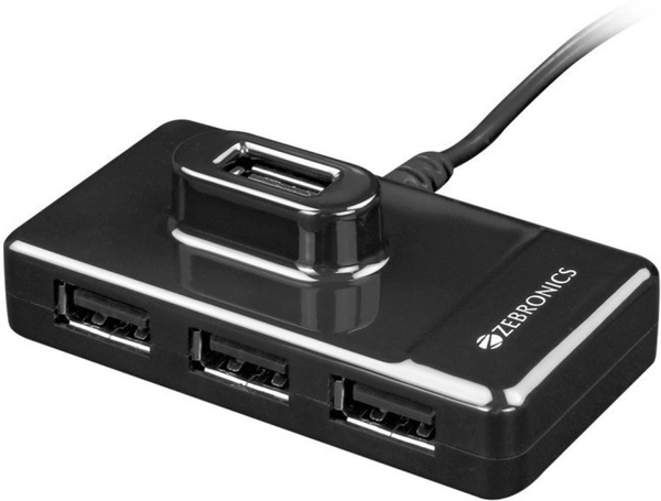 Zebronics 100HB High Speed 4 Port USB Hub - Black