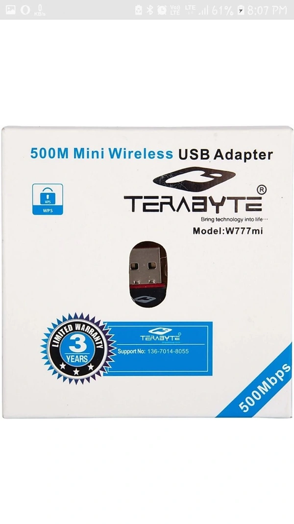 Terabyte Mini 2.4Ghz Wireless WiFi Dongle 500Mbps 802.11n USB ... - Black & red