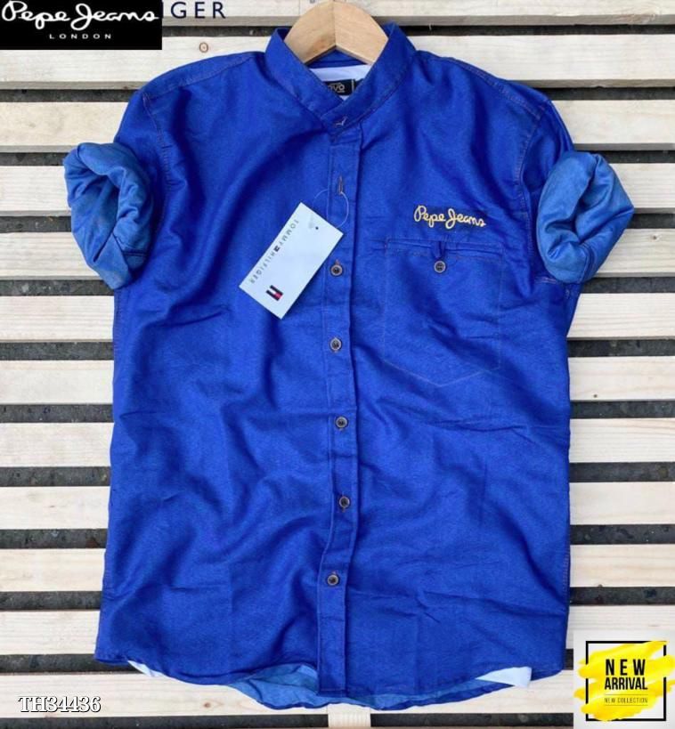 Shop Trendy Indigo Double Pocket Denim Shirt Online – Rockstar Jeans