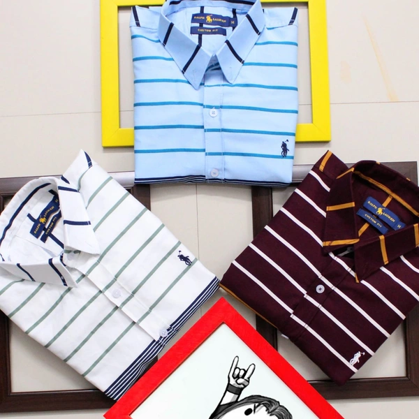 Ralph Lauren®️ SHIRTSOriginal Quality  Full sleeves 100% cotton shirts - WHITE, S 