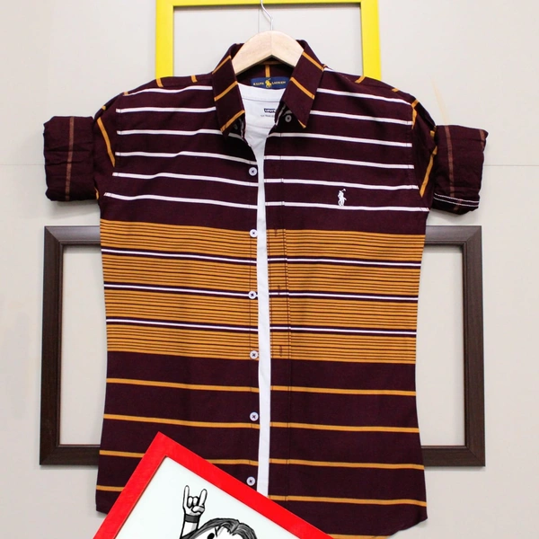 Ralph Lauren®️ SHIRTSOriginal Quality  Full sleeves 100% cotton shirts - BURGUNDY, XL