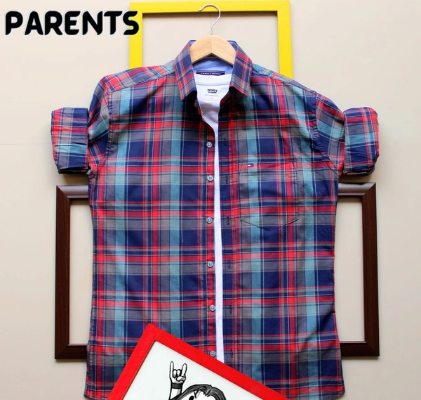 Tommy Hilfiger®️ SHIRTSOriginal Quality  Full sleeves 100% cotton shirts - RED, M
