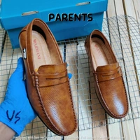 LEATHER LOAFER BY MEN SHOES - DARK BROWN, 9
