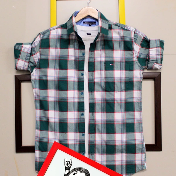 Tommy Hilfiger®️ SHIRTSOriginal Quality  Full sleeves 100% cotton shirts - GREEN, M