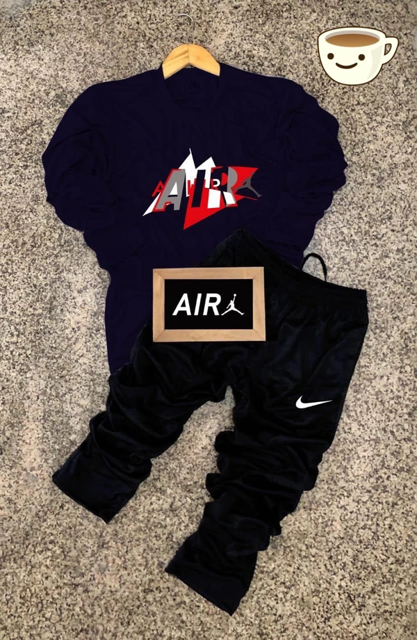 NIKE TRACKSUIT & T-SHIRT - GRAY, L