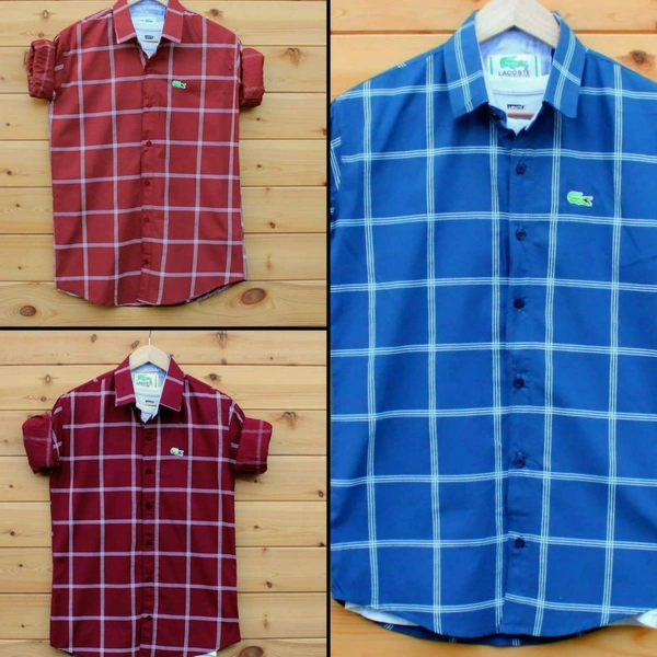 _LACOSTE®_ SHIRTSOriginal QUALITY  Full sleeves 100% cotton SHIRTS - SOLID PINK, L