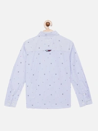Tommy Hilfiger Boys Blue Pure Cotton Casual Shirt - Blue, 13-14Y