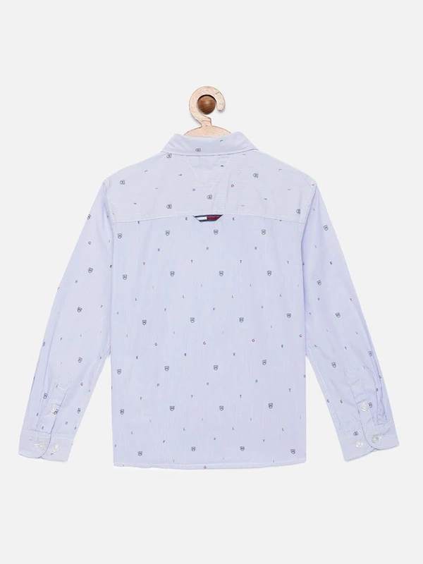 Tommy Hilfiger Boys Blue Pure Cotton Casual Shirt - Blue, 13-14Y