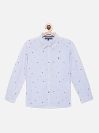 Tommy Hilfiger Boys Blue Pure Cotton Casual Shirt - Blue, 13-14Y