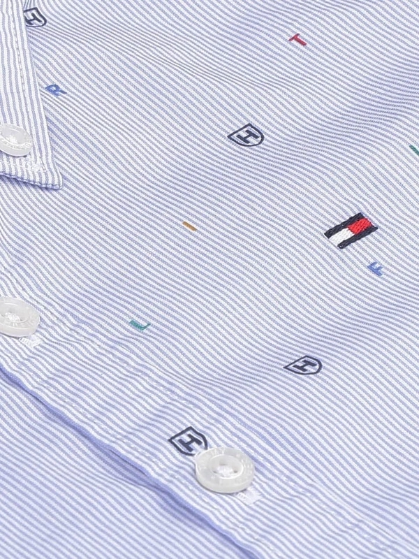 Tommy Hilfiger Boys Blue Pure Cotton Casual Shirt - Blue, 13-14Y