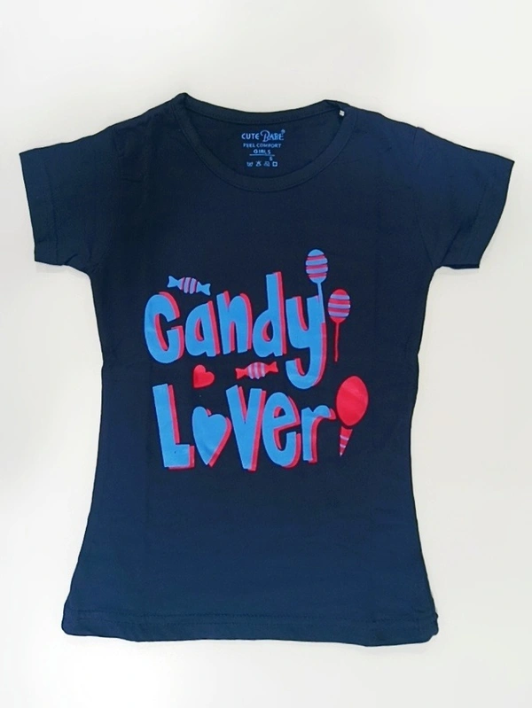 Girls Tshirt - 3 - 4 Years (24 Inches), Navy Blue