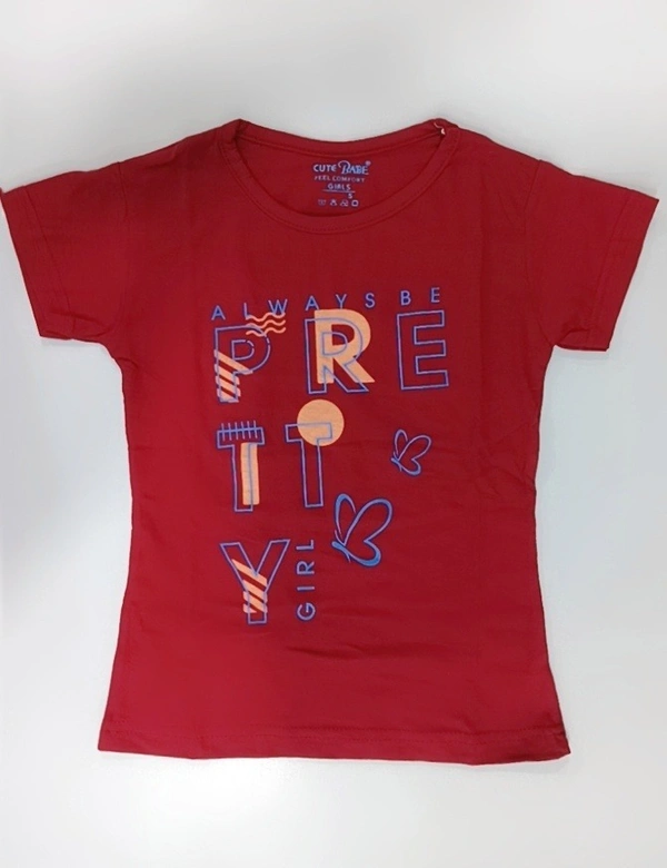 Girls Tshirt - 3 - 4 Years (24 Inches), Red Berry