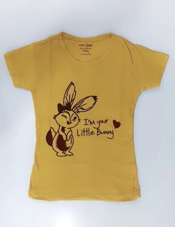 Girls Tshirt - 3 - 4 Years (24 Inches), Mustard Yellow
