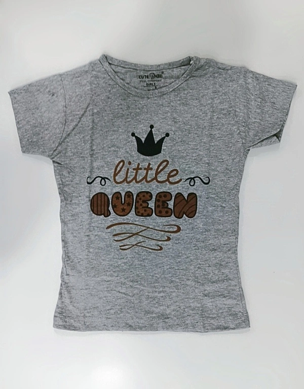 Girls Tshirt - 3 - 4 Years (24 Inches), Grey Melange