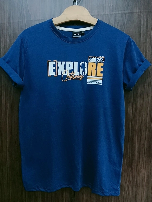 Men's Round Nect Tshirt - Medium, Venice Blue