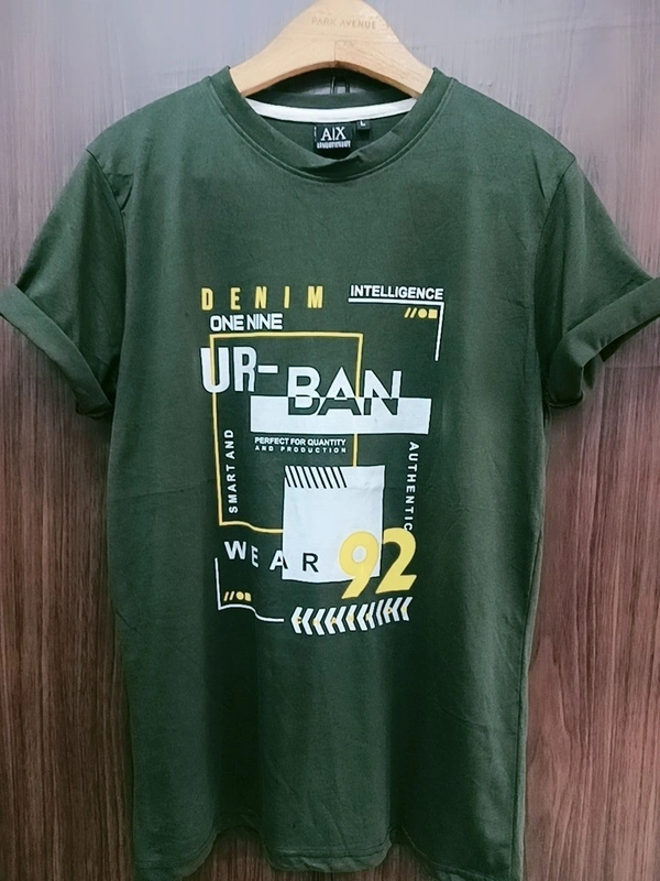 Men's Round Neck Tshirt - Large, Olive Green