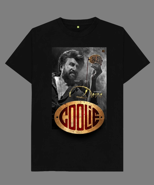 Coolie T-Shirt - Rajini (3) - Small, Black