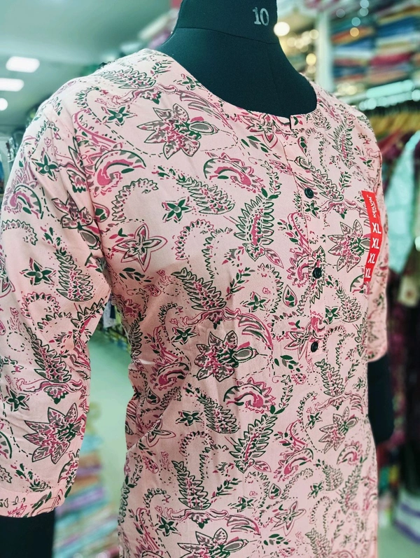 Kurti with Pocket KL006 - Pink, Medium