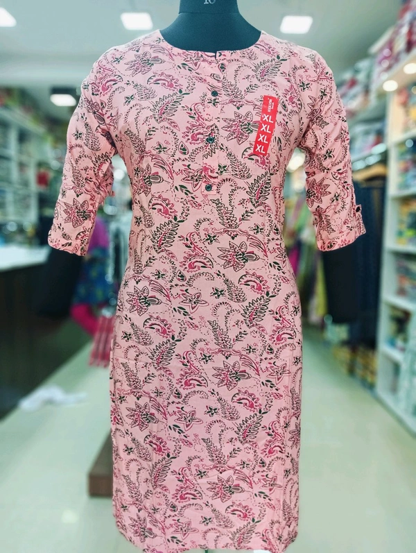 Kurti with Pocket KL006 - Pink, Large