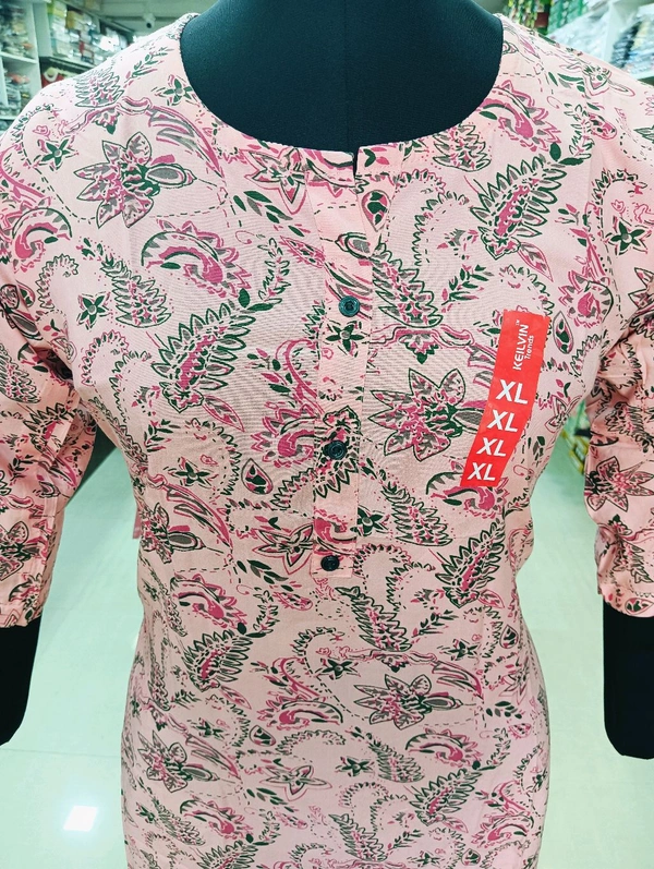 Kurti with Pocket KL006 - Pink, Large