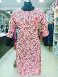 Kurti with Pocket KL006 - Pink, Large