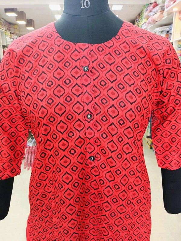 Kurti with Pocket KL005 - Red, XX-Large