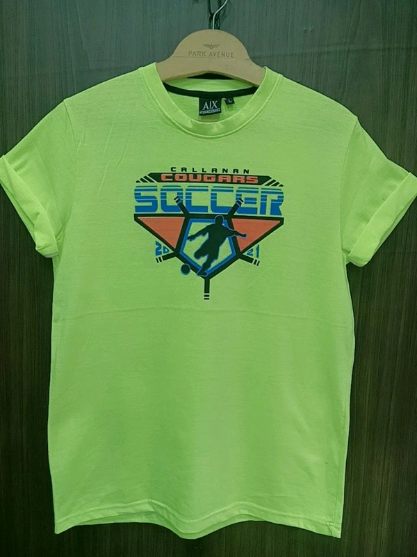 Men's Round Neck Tshirt - Large, Electric Lime