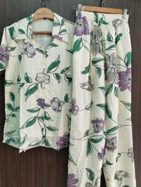 Night Suit (Co-ord Set) - off white, X-Large