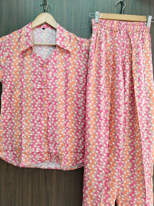 Womens Night Wear(Co-ord Set) - Tickle Me Pink, Large
