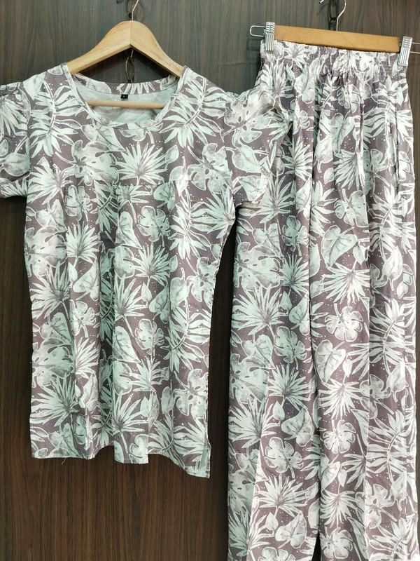 Womens Night Wear(Co-ord Set) - Lavender, Large