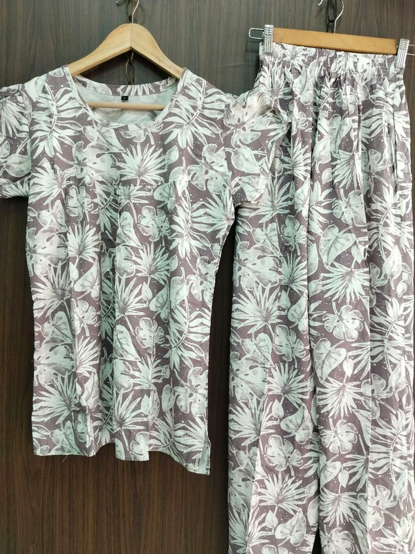 Womens Night Wear(Co-ord Set) - Lavender, Large