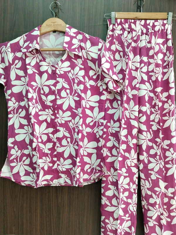 Womens Night Wear (Co -ord Set) - Purple Pizzazz, Xlarge