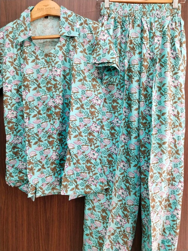 Womens Night Wear(Co-ord Set) - Neptune, XLarge