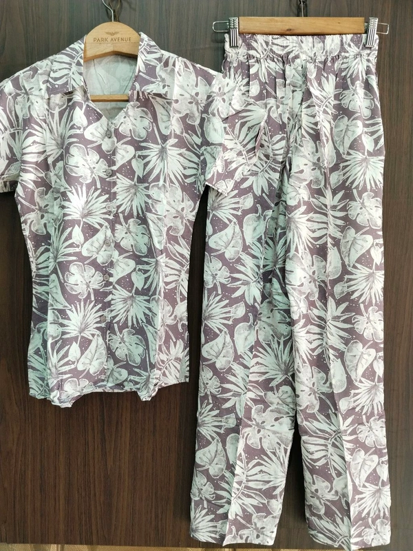 Womens Night Wear(Co-ord Set) - Lavender, Small