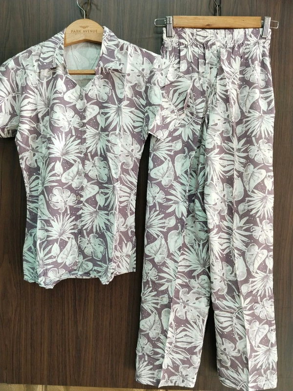 Womens Night Wear(Co-ord Set) - Lavender, Small