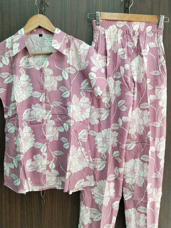 Womens Night Wear(Co-ord Set) - Blush Pink, Large