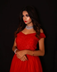 Purva's Closet Red Coloured Off- Shoulder Gown With Floor touch Length - Red, S,M
