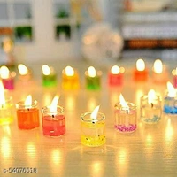 Glass Diyas ( 12 Piece )  - Multicolored, Free Size